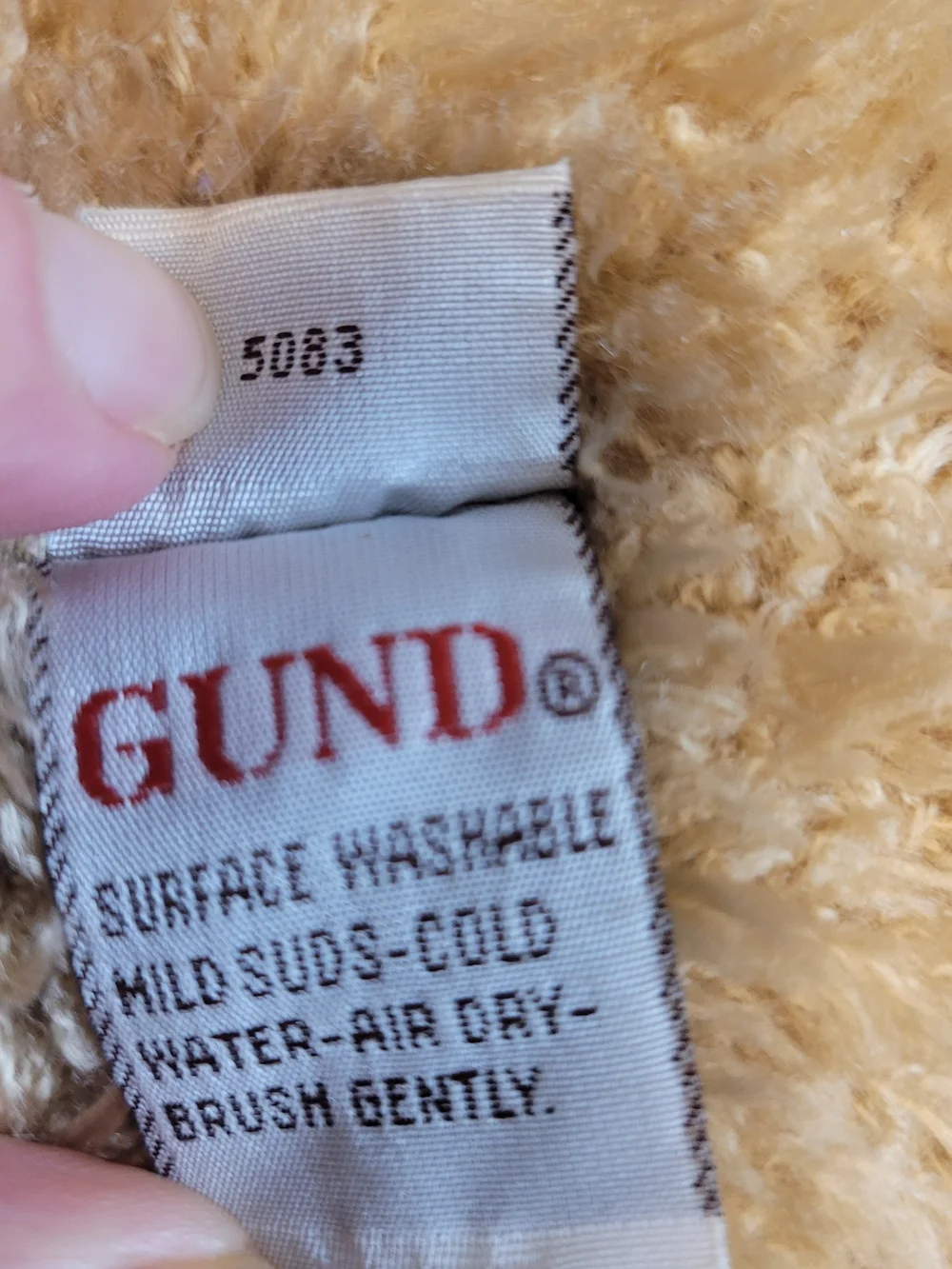 Gund Tan Plush Teddy Bear with Red Bow